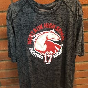 Mountain High School Fighting Broncos #17 #4171 Athletic Heather Grey Mens XL